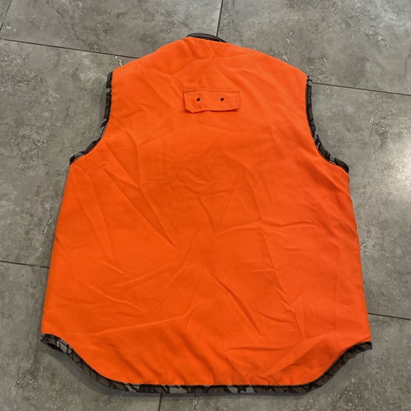 SAF T BAK Trebark Reversible Duck Camo/Hunter Orange Insulated Vest LG Made USA - Picture 8 of 11